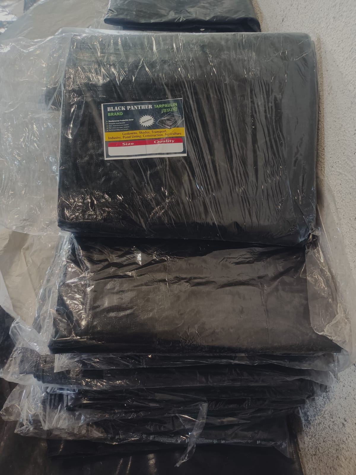 Kalgudi- 90 GSM Black Panther Tarpaulin (Semi Virgin Quality)